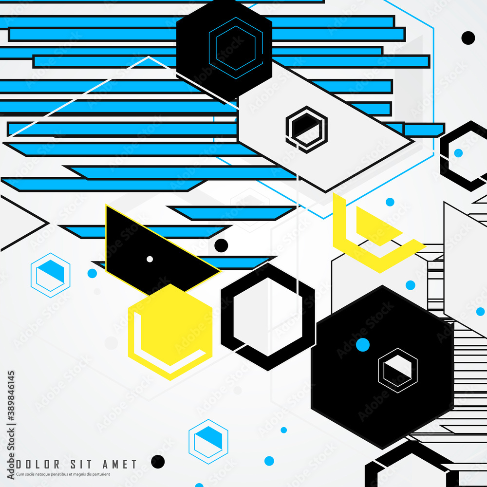 Poster modern geometrical abstract design. vector template background