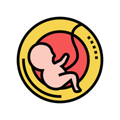 pregnancy embryo color icon vector. pregnancy embryo sign. isolated symbol illustration