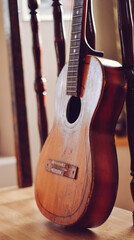 Acoustic guitar in living room