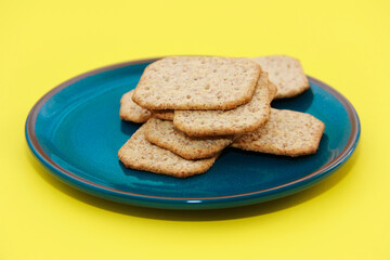 dry diet bread cookies on a decorative plate