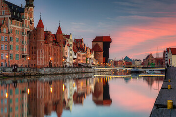 Gdansk with beautiful old town over Motlawa river at sunrise, Poland. © Patryk Kosmider