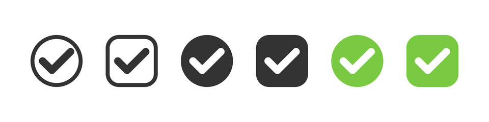 Check marks. Check mark vector icons, isolated. Vector illustration © smile3377