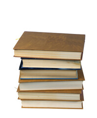 Stack of books isolated on the white background