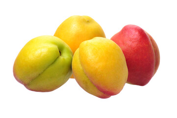 Fresh apricot fruits isolated on white background