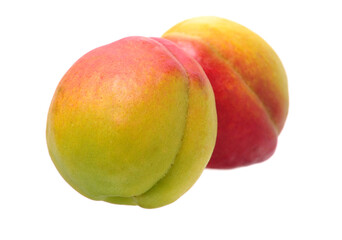 Fresh apricot fruits isolated on white background
