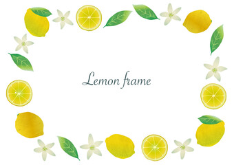 illustration frame of lemon and flowers