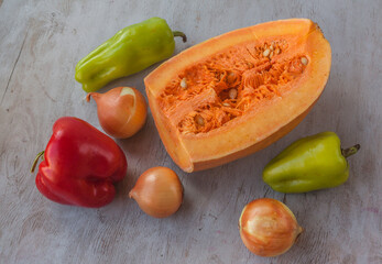 Vegetables on the kitchen table