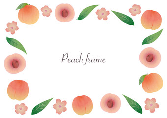 illustration frame of peach and flowers