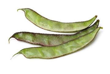 Hyacinth bean on white background 