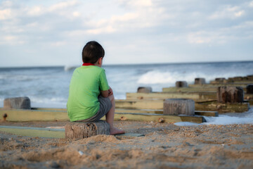 Little boy at the beach.