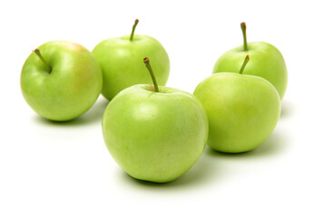 Green apples isolated on white background