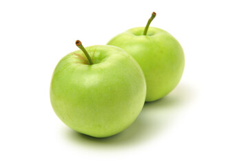 Green apples isolated on white background