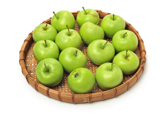 Green apples isolated on white background