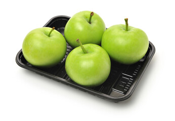 Green apples isolated on white background