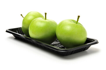 Green apples isolated on white background