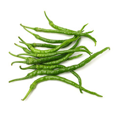 green chili pepper  isolated on white