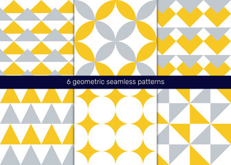 Set of seamless patterns in a minimalistic style. Seamless design.