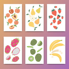 Simple flat style fruits and berry banners