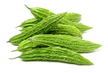 Bitter melon , Bitter gourd on white background