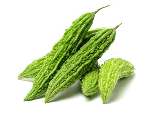 Bitter melon , Bitter gourd on white background