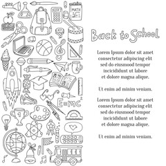 Education Science school doodle icons vector set