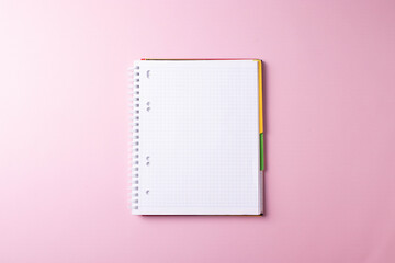 notebooks on pink