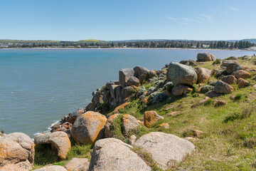 View to Victor Harbor from Granite Island on the Kaiki trail, South Australia