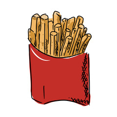 french fries ,. Vector image