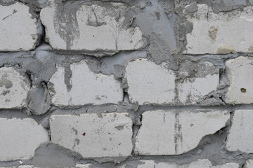 White brick wall. Old brickwork
