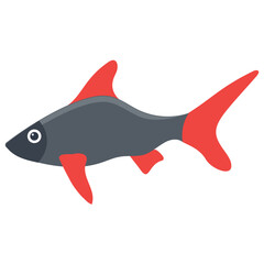 
A freshwater fish with broad fins from the family of cichlidae symbolizing dwarf angelfish 
