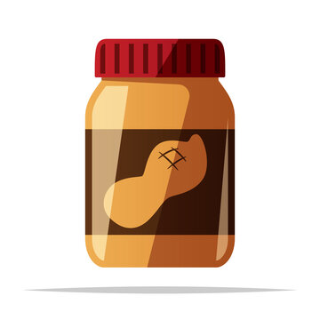 Peanut butter jar vector isolated illustration