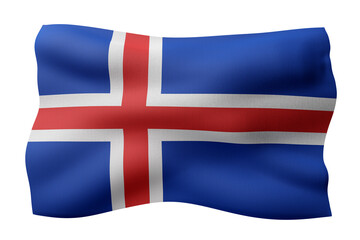 Fototapeta premium Iceland 3d flag