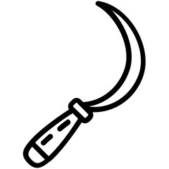
A hand held tool for gardening purpose symbolizing sickle 
