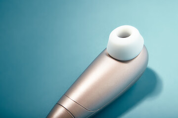Clitoral stimulator. Contactless satisfyer sex toy for women. Silicone and plastic vibrator. Girl...