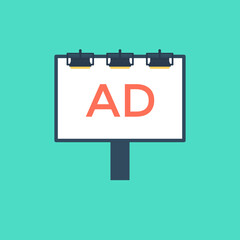 
A simple flat icon design of an ad billboard
