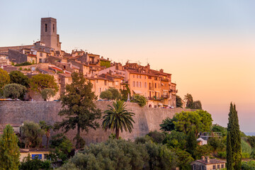 Sunset in the village of Saint Paul de Vence, France