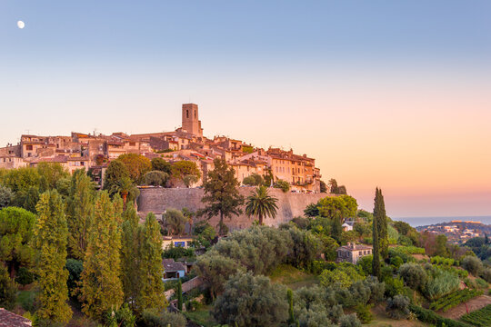 Sunset in the village of Saint Paul de Vence, France