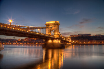 Fototapeta premium The chain bridge in Budapest Hungary