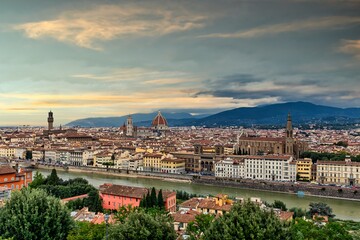 Fototapeta na wymiar Florence Townscape Panoramic View