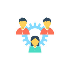 Fototapeta premium Delegation Task, icon concept is management leadership 