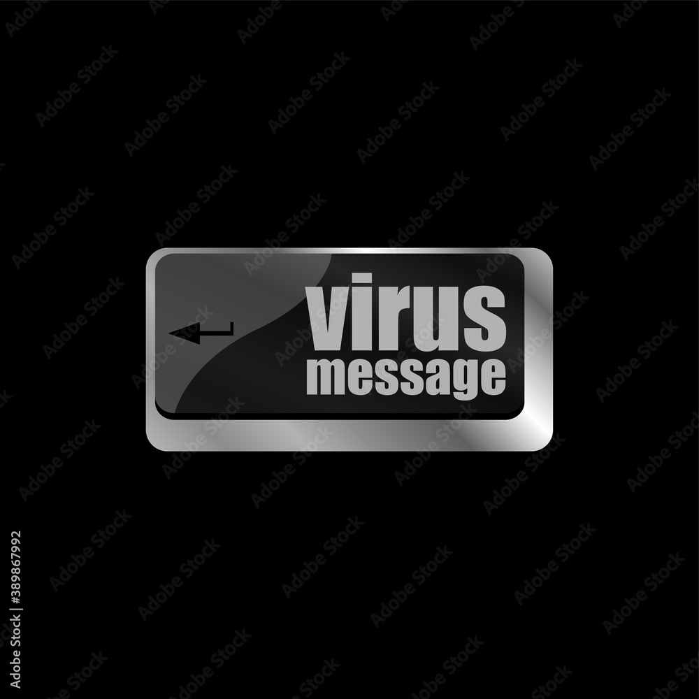 Poster computer keyboard with virus message key