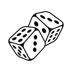 Pair of dice to gamble  icon, gambling icon for casino apps and websites, vector illustration