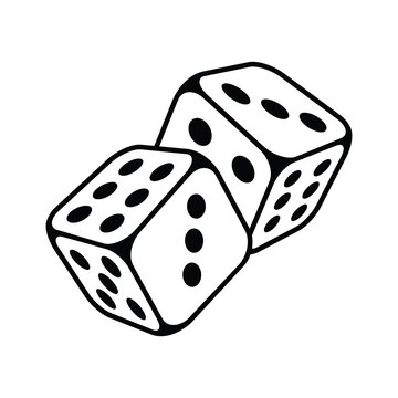 recommend clip art: Pair of dice to gamble  icon, gambling icon for casino apps and websites, vector illustration