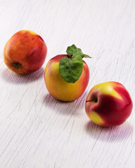 very tasty and incredibly beautiful fresh crop apples on the table