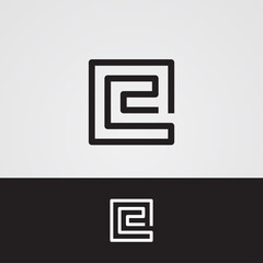 Letter C labyrinth vector design illustration