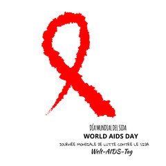 Symbol AIDS stylized red ribbon for World AIDS Day. Perfect for poster or t-shirt. Vector