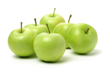 green apples isolated on white
