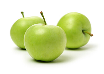 green apples isolated on white