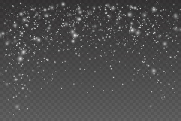 Snow falling winter snowflakes christmas new year design. Falling snow vector background.