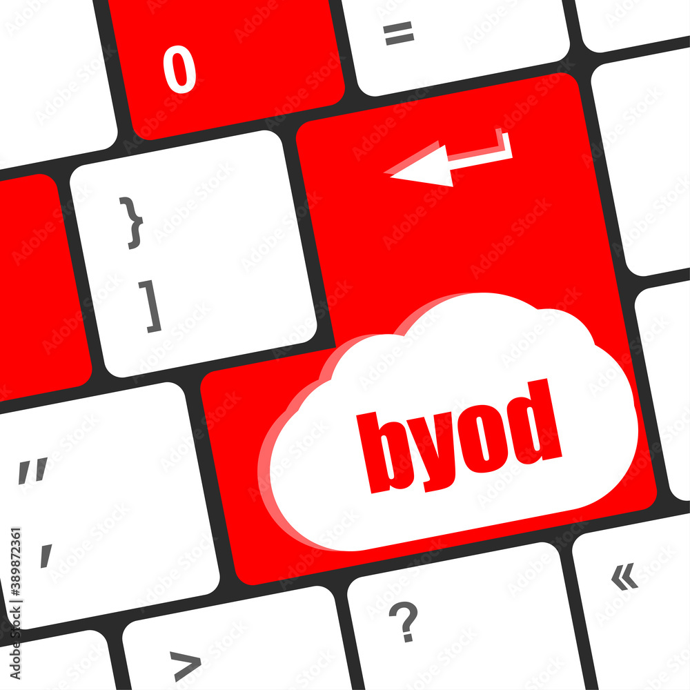 Poster byod keyboard key of a notebook computer
